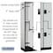 Salsbury Industries Wardrobe Locker, 45" W, 18" D, 76" H, (3) Wide, (6) Openings, Gray 27368GRY - alternate 3